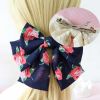 Aqua Blue Floral Bowknot Hair Barrettes Handmade Chiffon Hair Clip