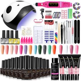 Nail Set With Nail Lamp Nail Dryer Nail Drill Machine Manicure Set Kit Soak-off Nail Art Tool Set Poly UVGel Nail Gel Polish Set (Type: LH21-02)