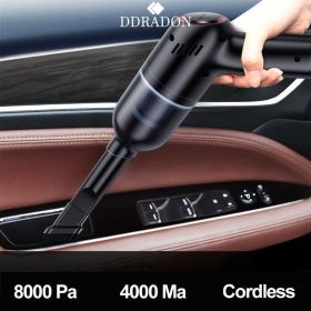 8000Pa Wireless Car Vacuum Cleaner Cordless Handheld Auto Vacuum Home &amp; Car Dual Use Mini Vacuum Cleaner With Built-in Battrery (Color: 8KPa Black)