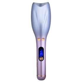 Infrared Automatic Curling Iron for Women - Spiral Key Design for Effortless Styling (Color: Gradient Purple)